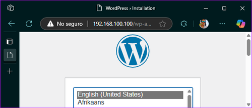 Página de WordPress